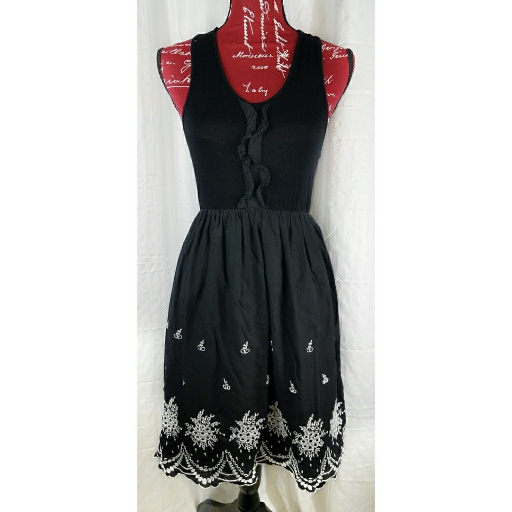 Emmele for Anthropology Black Tank Dress Sz Small